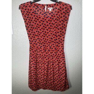 Old Navy red and blue heart print dress size S